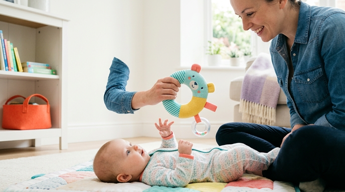 Soft rattle ring a baby can hold and mouth